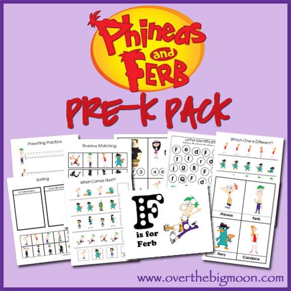 PhineasFerb Pre K Packs