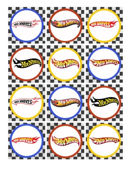 Cupcake topper hot wheels logo 444x575 Hot Wheels Birthday Party Pack Free Printables
