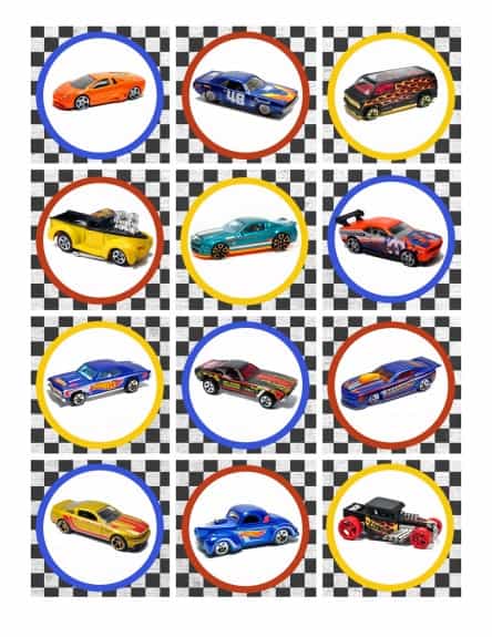 Cupcake topper plain 444x575 Hot Wheels Birthday Party Pack Free Printables