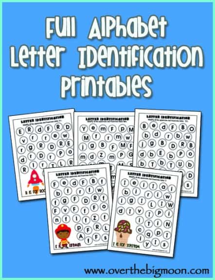 LetterIdentButton 442x575 Full Alphabet Letter Identification Printables