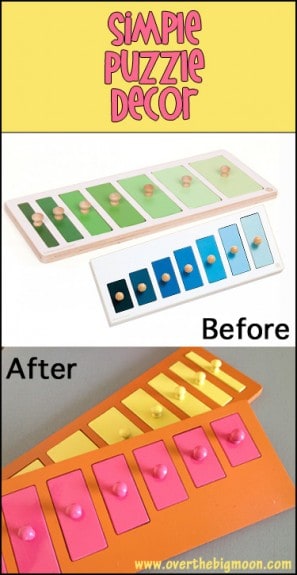 Dylans Nursery Painted Puzzle Decor PuzzlesButton 297x575 Dylans Nursery Painted Puzzle Decor