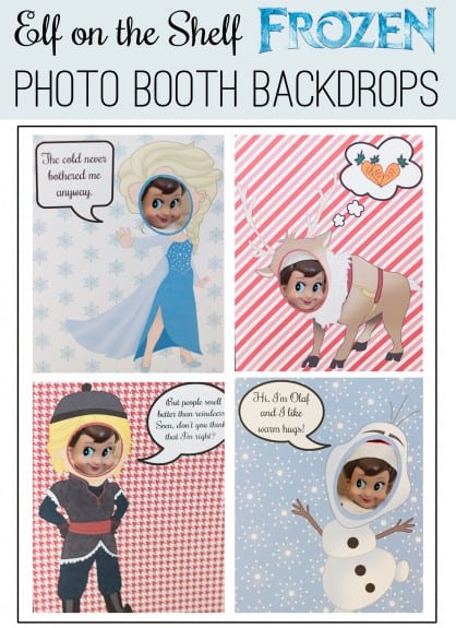 Frozen Elf on the Shelf Photo Booth Backdrops 418x575 Elf on the Shelf Frozen Photo Shoot Backdrops