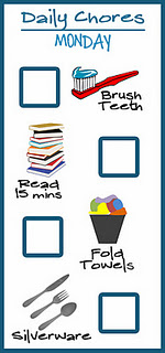 Pre K Chore Charts Monday Pre K Chore Charts