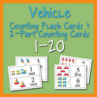 VehicleCountingbuttonsmall Fairy and Friends and Vehicle Counting Flash Cards & 2 Part Counting Cards