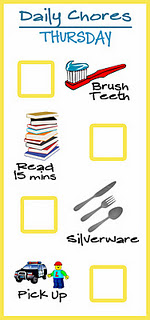 Pre K Chore Charts Thurs Pre K Chore Charts