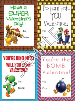 Super Mario Printable Valentines - Over The Big Moon